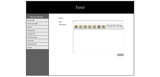 Web Applications: Back-end management 