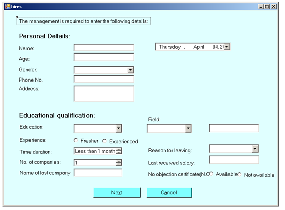 Desktop Applications: HR Management