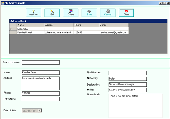 Desktop Applications: Address Master